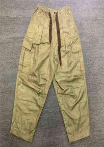 KAPITAL KOUNTRY FASION PANTS MENSOLY ARMY GREEN CARGO WOMEN PANTS ELASTIC DRAWSTRING OUNSERS日本のストリートウェアT220808112442