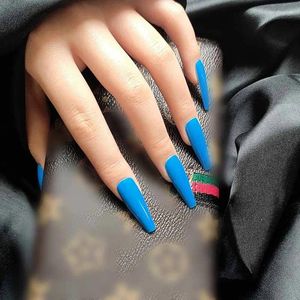 False Nails Art Fake Stickers 24pcs Malachite Blue Ballerinails