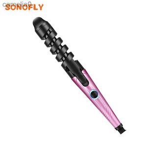 Hair Curlers Straighteners SONOFLY Magic Hair Curlers Ceramic Electric Spiral Hair Curling Iron Wand Fast Heating Salon Styling Tools Easy To Use SH-89722L231222