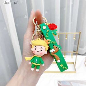 Nyckelringar Cartoon Little Prince 3D Karaktär Keychain Animal Fox Acrylic Jewelry Doll Nyckelring AccessoriesL231221