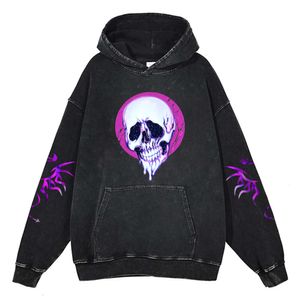 Fashion Skull Y2K Hoodies Haruku Autumn Inverno Pullover inverno 100% Felpe in cotone a rilascio sciolto