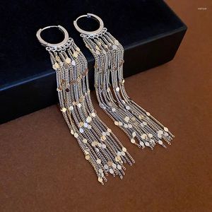 Hoop Earrings Hollow Circle Sequin Fringe Ear Buckle Personality Design Trend Fashion Temperament All Matching