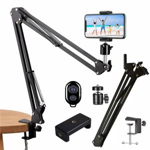 Flexible Arm Tripod For Phone Stand Table Folded Anchor 360° Rotation Online Desktop Laptop Video Live Overhead S Pography 231221
