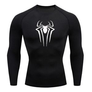 Men's UPF 50 Långärmningskomprimeringskjortor tryckt vattensporter utslag för snabb torrbasskikt Athletic Workout Shirt 231222