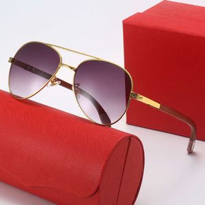 Desginer cartera Sunglass New Kajia Wood Slingshot Leg Sunglasses Fashion Sunglasses Double Beam Flight Driving Toad Glasses