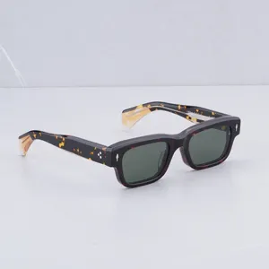Sonnenbrille für Männer Vintage Acetat Luxus Designer Damen Occhiali Da Sole Uomo JEFF Blaue Brille
