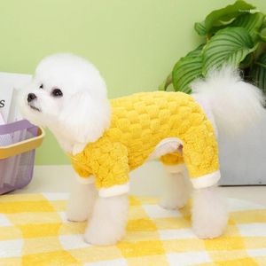 犬のアパレルスモールジャンプスーツソフトセーターオーバーオール犬用Dリングソリッドカラー暖かい冬の服プードルヨークシャーテリアコート