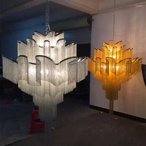 Подвесные лампы алюминиевая цепная кисточка светильны