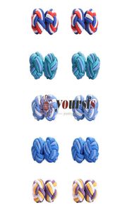 YouSfs Homens e mulheres Silk Knot Cufflinks 5 pares camisa de jóias vintage exclusiva Caixa de presente