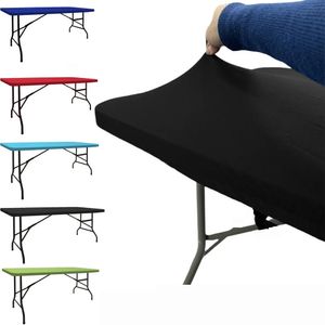 4/5/6/8ft Rektangel Elastisk bord täcker fast stretchbord tyg cocktail dukar för bröllop bankettparty matsedekor 231221
