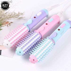 Hair Curlers Straighteners Mini Electric Curling Iron Hair Straightening Curling Iron Scald Proof Ionic Hot Comb Hair Styler Travel Hair Styling ToolsL231222