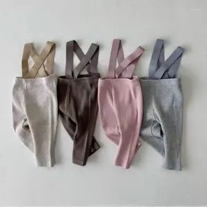 Calça o outono do bebê e algodão de inverno de algodão alta proteção da barriga Straps de calças infantis