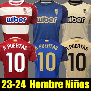 23 24 Granada CF Soccer Jerseys Callejon A.Puertas 25 Weissman Soro Uzuni 20 Vallejo Camiseta 2023 2024 Home Away Third Men Kids Kids Kit