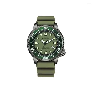 Armbandsur Maritime Series Waterproof Quartz Movement Rubber Band 44mm Men's Watch Green Dial BN0157-11X