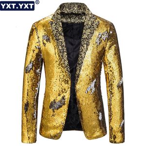 Giacca di moda blazer maschio abito maschio in casual di lusso di paillettes royal sequestro uomini bagliori di fiori 2 a colori 231221