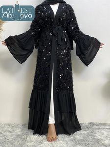 Etnik Giyim Kadınlar İçin Son Abayas Müslüman Elbise Türkiye Kaftan İslami Elbiseler Sapıklar Arap Mütevazı Robe Dubai Kimono Satış