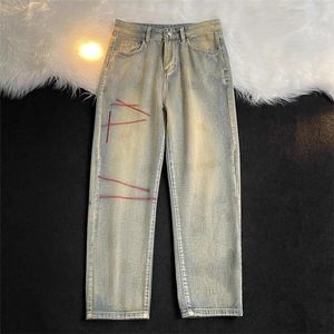 Mäns jeans Loose Fit Harem Pants for Men baggy Blue Clothing Casual Large Man Denim Trousers Quality Overized A95