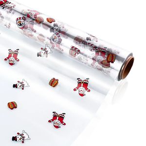 STOBOK Cellophane Wrap 2.5 Mil Thickness Cellophane Wrap Roll Santa Claus Pattern Design Cellophane Bags Wrap Gift Baskets Craft 231221