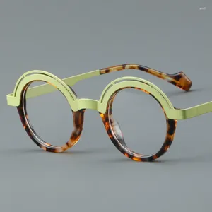 Sonnenbrille Acetat runde Lesebrillen Männliche Frauen Vintage Brille Rahmen Rahmen Männer Antiblau -Licht Rezeptbrille 1.0 1.25 1,75 1.5