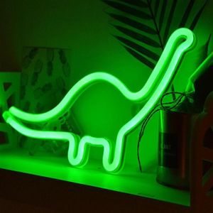 恐竜の形状デザインネオンサインライトルームの壁の装飾ホームLEDナイトライトホームズ飾りgj-dinosaur green226f
