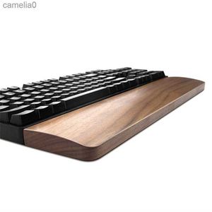 Mouse Pads Wrist Rests Walnut Wooden Keyboard Rest Vaydeer Ergonomic Gaming Desk Pad portL231221