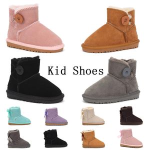 Designerstiefel Australien Kinder Schuhe uggskid Mini Boot Plattform Kleinkind Baby Jungen Mädchen Enfant Säugling Jugend Knöchel Bow Mini Schwarze Kinder rosa Winter Schneeschuh