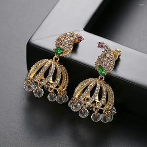 ダングルイヤリングファッションJhumki Jhumka Bead Tassel Bollywood Rhinestone Korean Bridal Wedding Party Jewelry