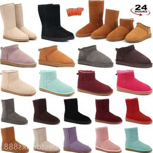 Australia Women Boots Classic Uggsliess Buty USA GS mini kostki australijskie buty Tasmanss Bailey Inter Furfly Puszysty Furry Dune Buckle śnieg Pół kolan kapcie