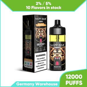 Prezzo all'ingrosso Happy vape da 12k sbuffi usa e getta 12000puffs vapers 16 ml vapers succo 10 gusti dispositivo di ciaogrette