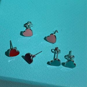 T Gold Heart Brincha Mulheres Rose Stud Casal Tiff Brinding Titanium Aço inoxidável de jóias de piercing grossa Presentes de mulher acessórios W316U