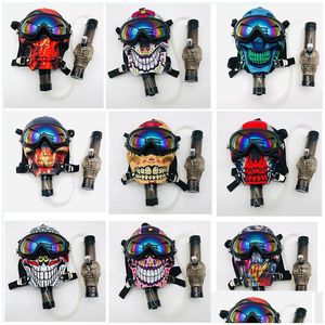 Accessories Dong Gas Mask Creative Hookah Acrylic Glass Bongs Smoking Pipes Sile Water Pipe Bubbler Tobacco Pyrex Tube Shisha Skl Drop Dhtuq