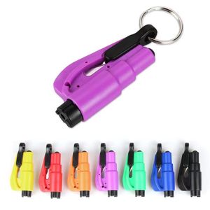 Life Saving Hamme Key Chain Rings Potable Self Defense Emegency Rescue Ca Accessoies Seat Belt Window Beak Tools Safety Glass Beake Mini Keychains