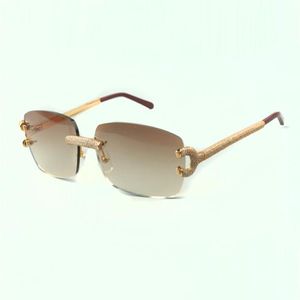 Micro-paved diamond claw sunglasses 3524025 with classic lenses size 58-18-140mm191V