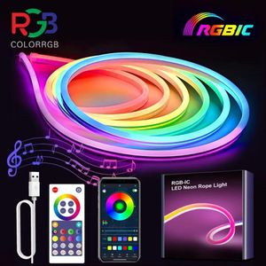 توقيع RGBIC LED NEON Sign Rope Light مع Music Sync Smart App 16 مليون COLOR