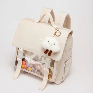 Women Japanese Ita Bag Transparent Pocket Ladies Backpack College Style Student School Itabag Travel 231222