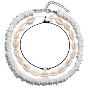 Shellhalsband för kvinnor Boho Tropical Hawaiian Beach Puka Chips Shell Surfer Choker Halsbandsmycken Mens Womens GB1230312H