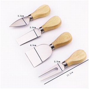 Kitchen Knives Brand New Of 4Pcs/Sets Cheese Knives Board Set Oak Handle Butter Fork Spreader Knife Kit Kitchen Cooking Tools Usef Acc Dhbgx