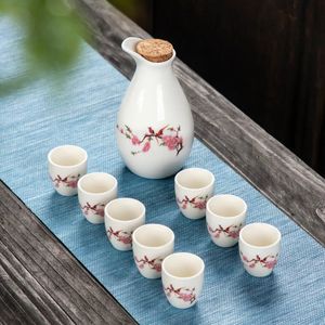 Japanese Style Wine Set Japanese Style Sake Cup Ceramic Jug Wine Dispenser Decanter Small Wine Cup Small Wine Glass One Mouthful 231222