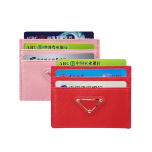 Triangle Luxurys designer plånbok äkta läderkorthållare mode handväska korthållare kvinnor mens långa zippy plånböcker passhållare lady coin purses tangent påse