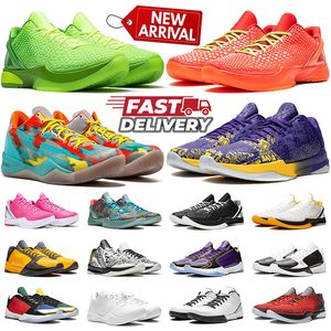 Basketskor Mamba 6 omvänd Grinch White Del Sol Triple Pink Green Prelude Chaos What the Mens Trainer Sports