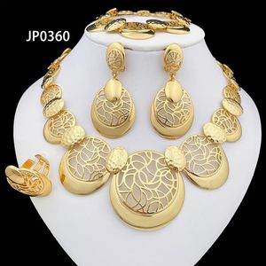 Italian Gold Plated Jewelry Set Necklace Earring Sets For Women ensembles de bijoux africains 231221