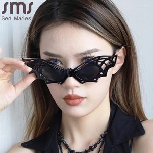 Güneş Gözlüğü Cadılar Bayramı Punk Glasses Süslü Elbise Partisi Serin Yarasa Kelebek Kafatası Komik Up Cosplay Eyewear Tatil Aralık