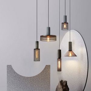 Industrial LED Pendant Light Retro Multihead Cement Hängande fixtur vardagsrum sovrum belysning bar matsal dekor lampa