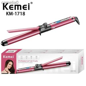 Haarburler-Glättler Salon Modestyling-Werkzeuge Curling Iron KM-1718 Professionelle Curly Hair Curlers Zauberstab mit Temperatur Displayl231222