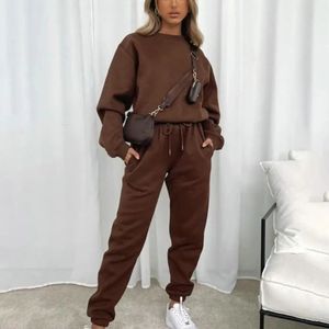 Kvinnors kostym Stylish Women's Overdized Sweatshirt Lounge Set Comfy Two-Piece Suit med baggy sweatpants fickor för hem 231222