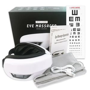 Aparato de Masaje Ocular Eye Massager Eye Care Instrumen uppvärmning Bluetooth Musik lindrar trötthet och mörka cirklar sömnmask 231221