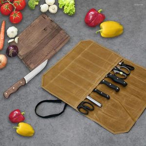 Kitchen Storage Chef Cutter Bag Protection Waterproof Canvas Portable Roll Heavy Duty Outdoor Camping Picnic Scissor