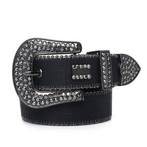 2022 Fashion Designer Belts Bb Belt Simon for Men Women Shiny Diamond Belt Black on Blue White Multicolour Rhinestone 61 Colors248J