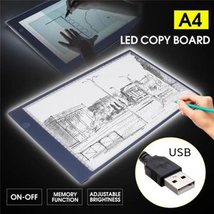 Lampor LED -grafisk surfplatta Skrivande målning Ljusbox Tracing Board Copy Pads Digital Ritning Tablet Artcraft A4 Copy Table LED BOARD197D