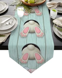Easter Egg Funny Rabbit Tail Table Runners Modern Tablecloths Party Decor Table Runner Easter Decorations for Home 231221